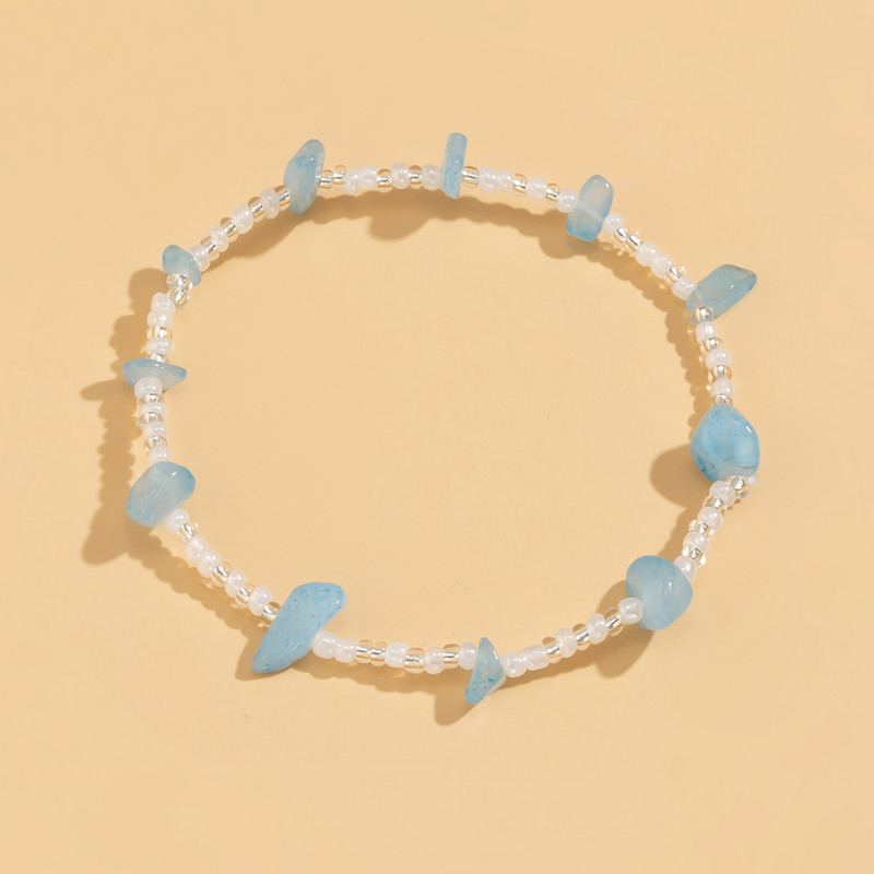 „KunJoe Fashion“ netaisyklingos žvyro drožlės, akmeninės kojos, baltos permatomos sėklų karoliukai, pėdų grandinėlės kulkšnys moterims, mergaitėms, papuošalai, dovana