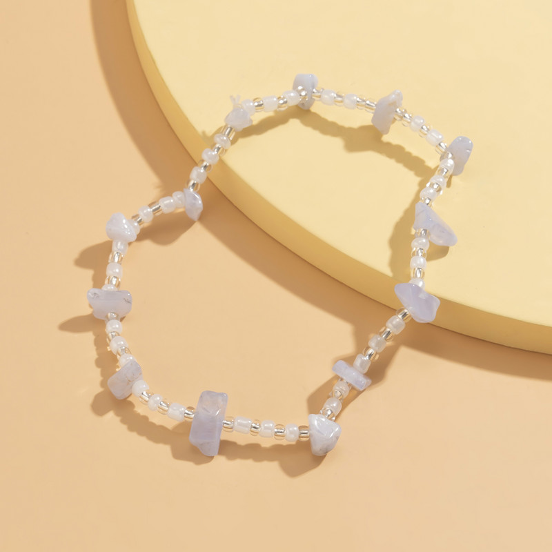 „KunJoe Fashion“ netaisyklingos žvyro drožlės, akmeninės kojos, baltos permatomos sėklų karoliukai, pėdų grandinėlės kulkšnys moterims, mergaitėms, papuošalai, dovana