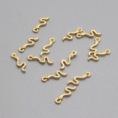 10 bucăți drăguț auriu mini șarpe cercei din aliaj brelocuri DIY cercei animale conector pandantiv accesoriu pentru bijuterii metalice