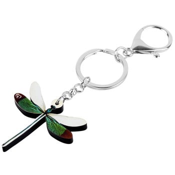 Newei Acrylic Green Dragonfly Μπρελόκ Μπρελόκ Εκτύπωση Εντόμων Ζώο μπρελόκ για γυναίκες Παιδική μόδα τσάντα δώρου Διακόσμηση αυτοκινήτου