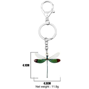 Newei Acrylic Green Dragonfly Μπρελόκ Μπρελόκ Εκτύπωση Εντόμων Ζώο μπρελόκ για γυναίκες Παιδική μόδα τσάντα δώρου Διακόσμηση αυτοκινήτου