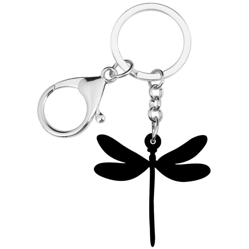 Breloc cu libelule verzi acrilic Newei Breloc imprimat cu insecte Lanț chei cu animale pentru femei, copii, cadou, geantă, decorare mașină
