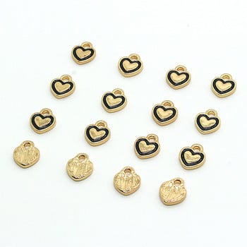 10 τμχ Lovely Emal Small Heart Love Earring Charms Κρεμαστά κράμα για κολιέ Βραχιόλι Χειροποίητο αξεσουάρ κοσμήματος