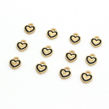 10 τμχ Lovely Emal Small Heart Love Earring Charms Κρεμαστά κράμα για κολιέ Βραχιόλι Χειροποίητο αξεσουάρ κοσμήματος