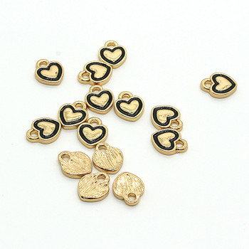 10 τμχ Lovely Emal Small Heart Love Earring Charms Κρεμαστά κράμα για κολιέ Βραχιόλι Χειροποίητο αξεσουάρ κοσμήματος