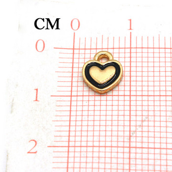 10 τμχ Lovely Emal Small Heart Love Earring Charms Κρεμαστά κράμα για κολιέ Βραχιόλι Χειροποίητο αξεσουάρ κοσμήματος