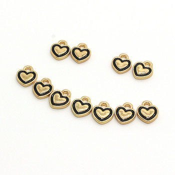 10 τμχ Lovely Emal Small Heart Love Earring Charms Κρεμαστά κράμα για κολιέ Βραχιόλι Χειροποίητο αξεσουάρ κοσμήματος