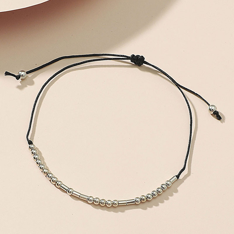 Brățară Boho cu margele pentru femei Brățară pe picior Lant negru reglabil pentru picior Bijuterii pentru femei Accesorii pentru plajă la modă