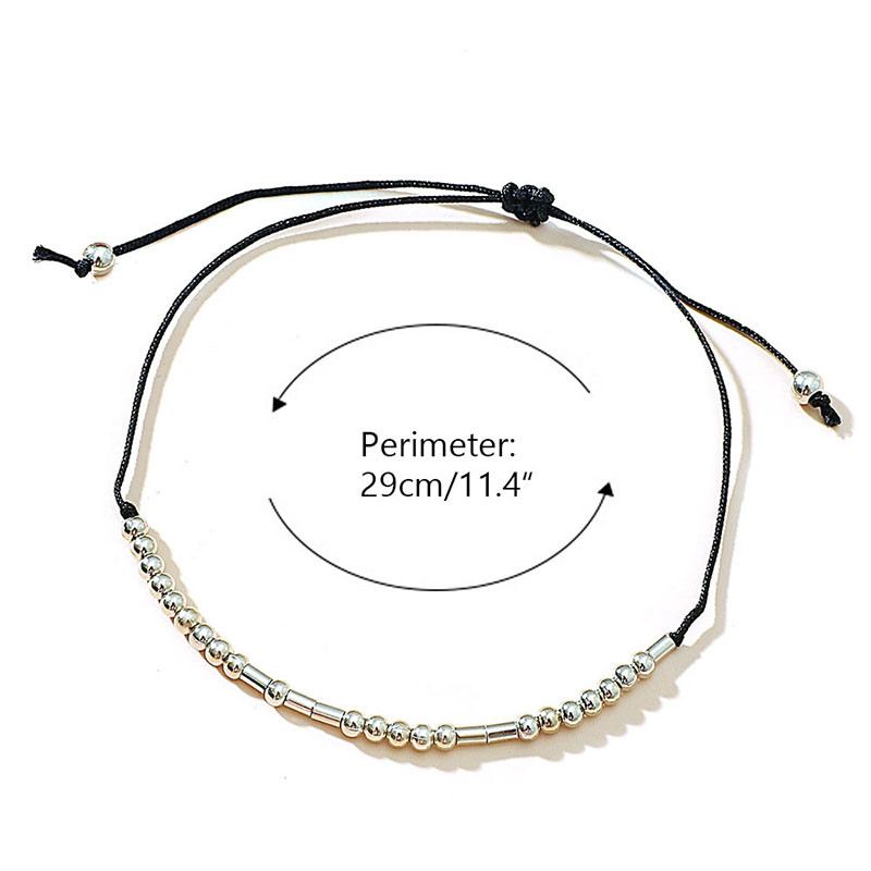 Brățară Boho cu margele pentru femei Brățară pe picior Lant negru reglabil pentru picior Bijuterii pentru femei Accesorii pentru plajă la modă