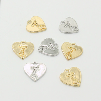10 bucăți coreeană inimă dragoste gesturi aliaj cercei breloc bricolaj drăguț inimi mici pandantiv pentru cercei breloc bijuterii de mână accesoriu