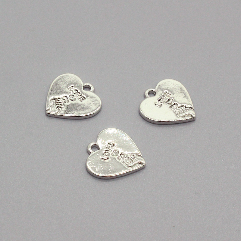 10 bucăți coreeană inimă dragoste gesturi aliaj cercei breloc bricolaj drăguț inimi mici pandantiv pentru cercei breloc bijuterii de mână accesoriu
