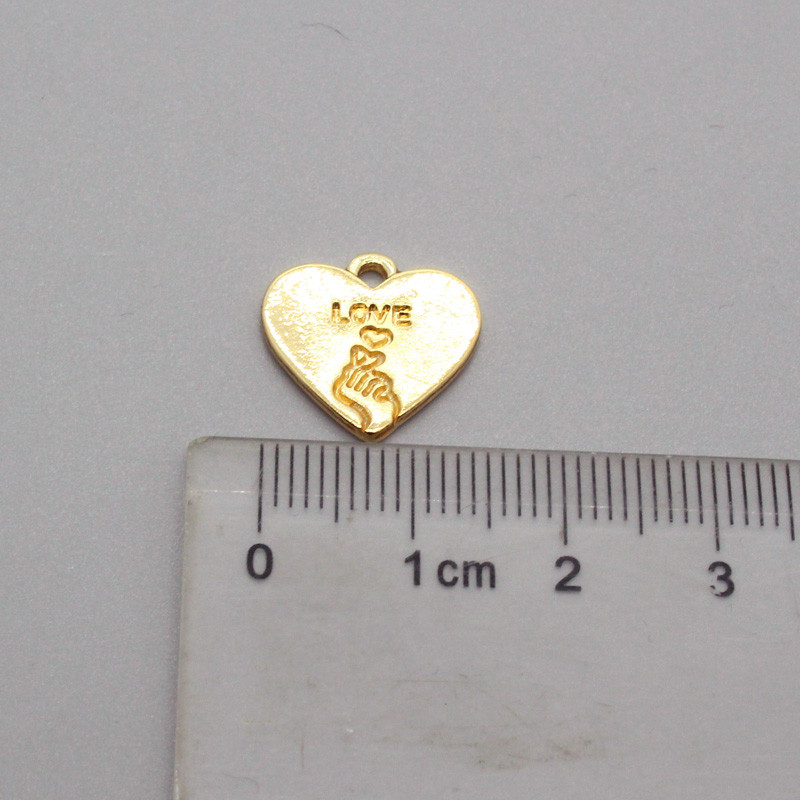 10 bucăți coreeană inimă dragoste gesturi aliaj cercei breloc bricolaj drăguț inimi mici pandantiv pentru cercei breloc bijuterii de mână accesoriu