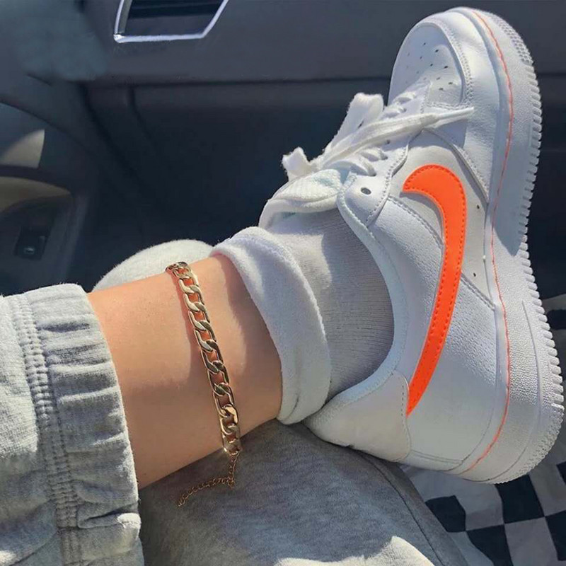 Oțel inoxidabil placat cu argint Bijuterii pentru picior de gleznă de plajă pentru femei Brățară cu lățime de picior de 7 mm Legătură cubaneză Desculț Comert cu ridicata Transport gratuit