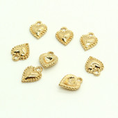 10 buc din aliaj simplu, inimă bombată, cercei, brelocuri placate cu aur, brățară, accesoriu mic pentru pandantive, bijuterii.