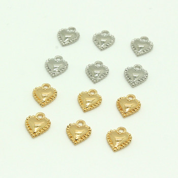 10τμχ Απλό κράμα Bulging Heart Love Earring Earring Charms Επιχρυσωμένο κολιέ Βραχιόλι Μικρό αξεσουάρ για μενταγιόν Κοσμήματα Μάρκα