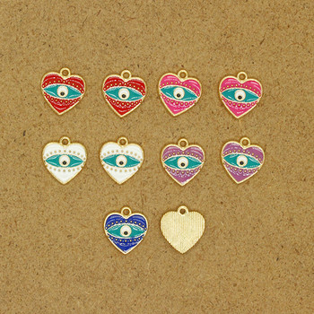 6 τμχ Small Heart Evil Eye Alloy Σμάλτο Charms DIY Vintage βραχιόλι σκουλαρίκια Κολιέ Κρεμαστό αξεσουάρ Demon Eye Jewelry Make