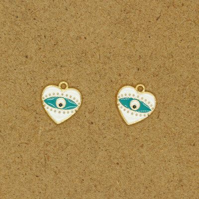 6 bucăți inimă mică, ochi rău, din aliaj, smalț, brățară vintage, cercei, colier, pandantiv, accesoriu, bijuterii pentru ochi de demon.