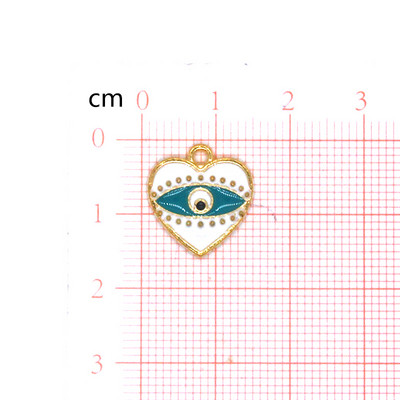 6 bucăți inimă mică, ochi rău, din aliaj, smalț, brățară vintage, cercei, colier, pandantiv, accesoriu, bijuterii pentru ochi de demon.