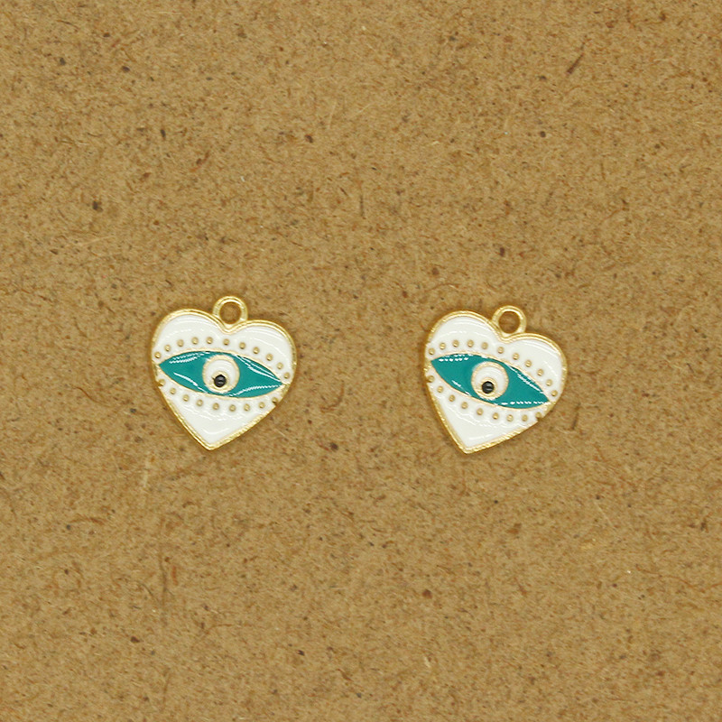 6 bucăți inimă mică, ochi rău, din aliaj, smalț, brățară vintage, cercei, colier, pandantiv, accesoriu, bijuterii pentru ochi de demon.