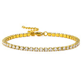 Bling lanț de tenis de 3 mm pentru femei, lanț de gleznă reglabil la modă din oțel inoxidabil de culoare aurie, bijuterii pentru picioare de vacanță pe plajă