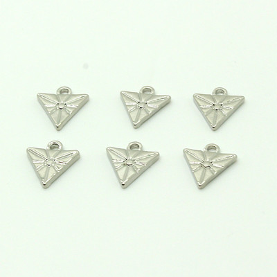 10 buc. Brelocuri noi, din aliaj, în formă de triunghi mic, pentru descoperiri de pandantiv pentru cercei, bijuterii DIY, pentru a face cercei suspendați, accesoriu pentru brățară