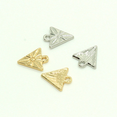 10 buc. Brelocuri noi, din aliaj, în formă de triunghi mic, pentru descoperiri de pandantiv pentru cercei, bijuterii DIY, pentru a face cercei suspendați, accesoriu pentru brățară
