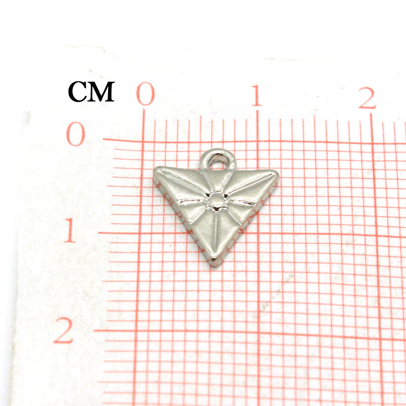 10 buc. Brelocuri noi, din aliaj, în formă de triunghi mic, pentru descoperiri de pandantiv pentru cercei, bijuterii DIY, pentru a face cercei suspendați, accesoriu pentru brățară