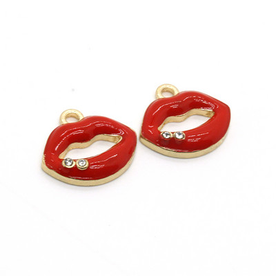 10 bucăți de modă sexy cu buze roșii pentru cercei, fantomă de Halloween, bijuterii DIY, pandantive, accesoriu pentru brățară, colier, ornamente