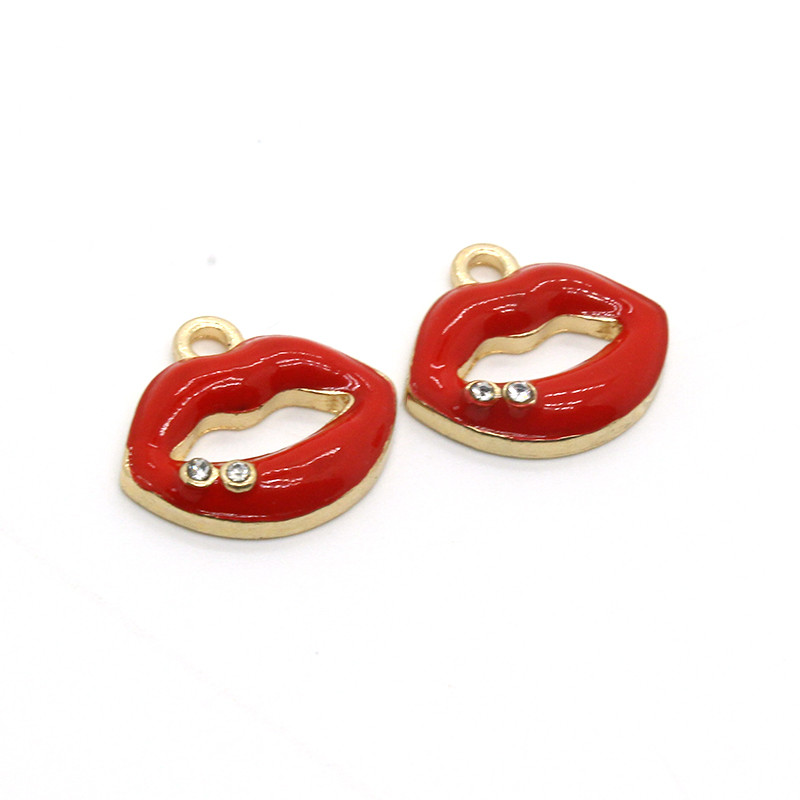 10 bucăți de modă sexy cu buze roșii pentru cercei, fantomă de Halloween, bijuterii DIY, pandantive, accesoriu pentru brățară, colier, ornamente