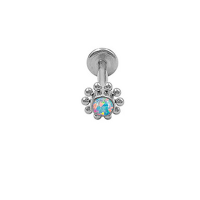 1PC G23 Titan Opal Zircon Cluster Ureche Tragus Helix Cartilaj Cristal Bijuterie Cercei Stud Labret Bar Inel Body Piercing Bijuterii