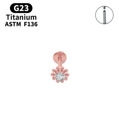 1PC G23 Titan Opal Zircon Cluster Ureche Tragus Helix Cartilaj Cristal Bijuterie Cercei Stud Labret Bar Inel Body Piercing Bijuterii