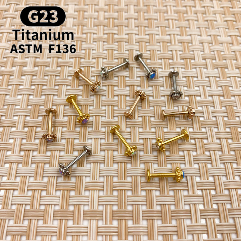 1 vnt G23 titano opalo cirkonio auskarai Tragus Helix kremzlės krištolo brangakmenių auskarai, smeigtukai Labret bar žiedas kūno auskarų vėrimas papuošalai