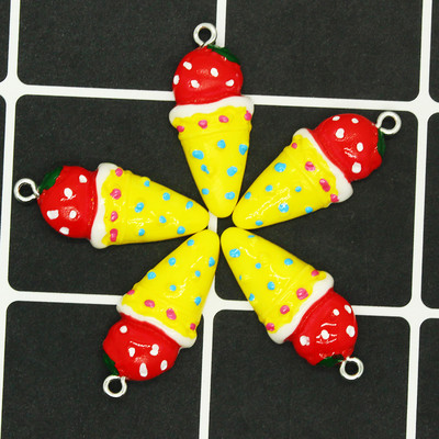 10 bucăți/lot înghețată de ciocolată cu căpșuni, rășină, pandantive drăguțe pentru brățară de cercei, accesoriu de păr, bijuterii, farmec