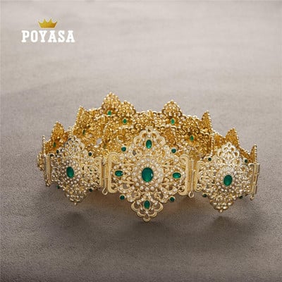 Caftan marocan șic pentru nuntă, curea metalică de culoare auriu și argintiu, pentru curea de lux pentru femei, lanț de curele cu lungime reglabilă