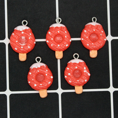 10 buc/loturi Mini Simulare Alimente Prăjitură Popsicle Rașină Brelocuri Drăguț DIY Bijuterii Inimi Pandantiv Pentru Cercei Brățară Accesoriu pentru Păr