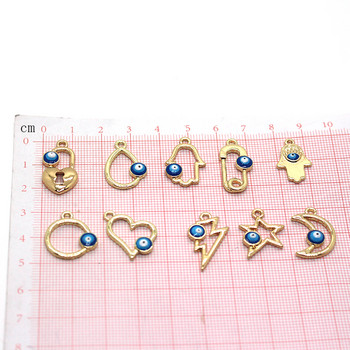 5 τμχ Hollow Moon Heart Love Evil Eye Charms Simple Key Star Fatima βραχιόλι κολιέ Κρεμαστό αξεσουάρ Diy Jewelry Make