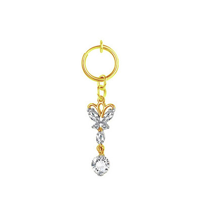 1 buc Inel pentru buric fals cu fluture Clip de piercing pentru buric fals pe ombilical Clip de cercei pentru cartilaj fals pentru buric