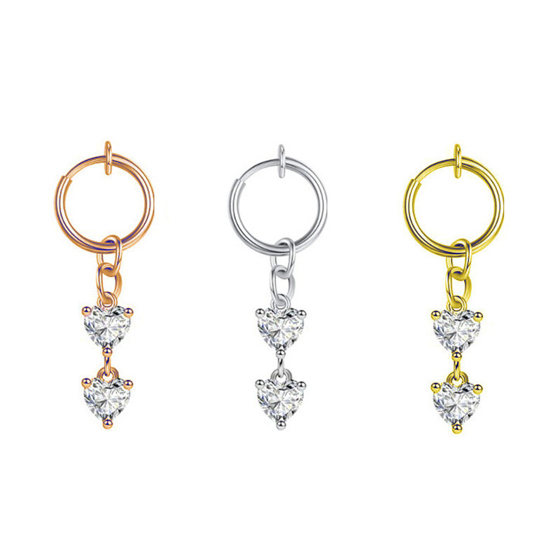 1 buc Inel pentru buric fals cu fluture Clip de piercing pentru buric fals pe ombilical Clip de cercei pentru cartilaj fals pentru buric