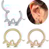 1 buc Cercei din oțel chirurgical șarpe Daith Helix 16G Septum Clicker Hoop Inele pentru nas Cartilajul urechii Tragus Piercing Bijuterii Nariz