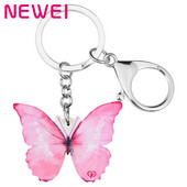 NEWEI Breloc acrilic Morpho Fluture Breloc pentru femei, fete, cadou de vară, bijuterii