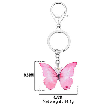 NEWEI Ακρυλικό Morpho Butterfly Μπρελόκ Τσάντα Χεριού Ζώου Αυτοκινήτου Μπρελόκ Μπρελόκ για Γυναίκες Κορίτσια Καλοκαιρινό καινοτόμο Δώρο Κοσμήματα