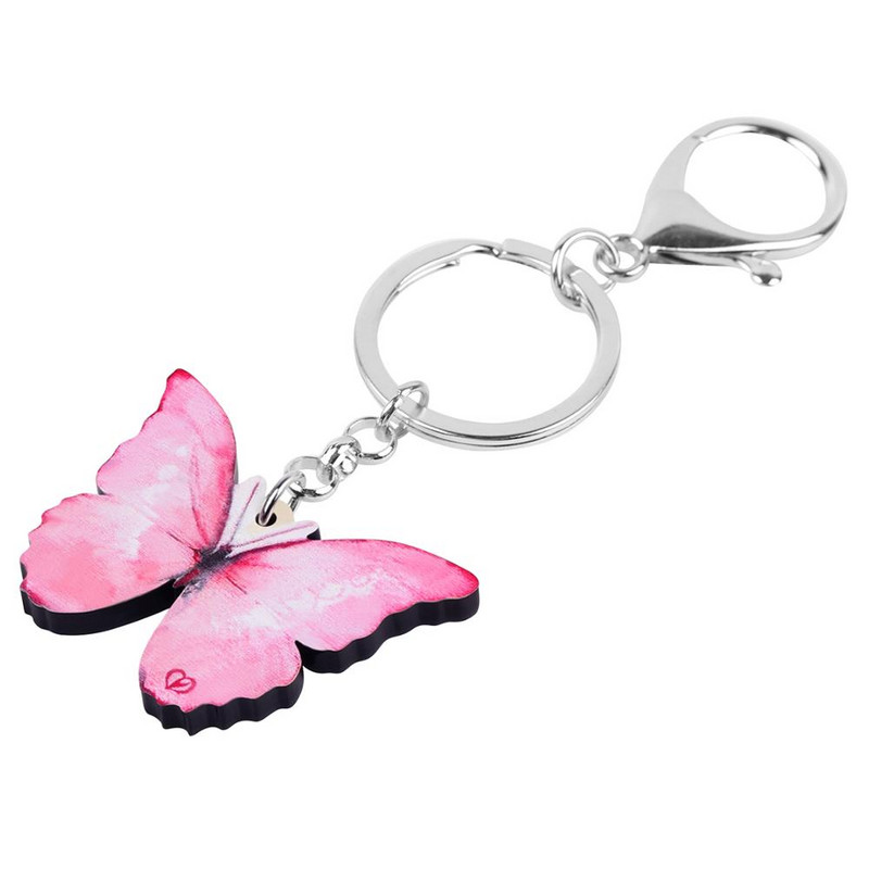 NEWEI Breloc acrilic Morpho Fluture Breloc pentru femei, fete, cadou de vară, bijuterii