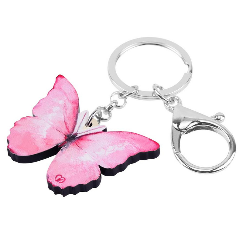 NEWEI Breloc acrilic Morpho Fluture Breloc pentru femei, fete, cadou de vară, bijuterii