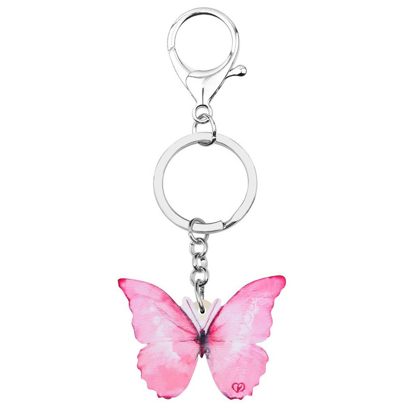 NEWEI Breloc acrilic Morpho Fluture Breloc pentru femei, fete, cadou de vară, bijuterii