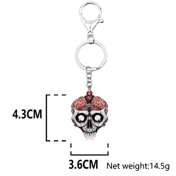 Newei Halloween Acrylic Horrror Cranium Head Fangs Skull Keychains Trendy Δώρα με μπρελόκ κοσμήματα για γυναίκες Γούρια για κορίτσια