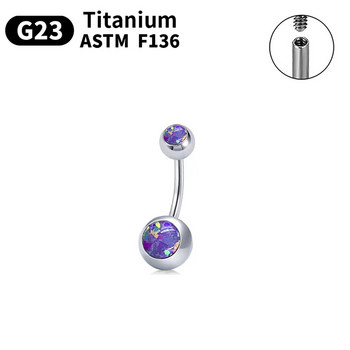 Модерен 14G дамски секси пръстен за пъпа с вътрешна резба G23 Ti6AL4VELI Пиърсинг за пъпа се предлага с колоритен цирконов опал