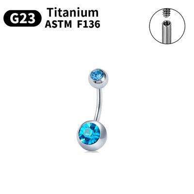 La modă 14G, cu filet intern, inel pentru buric sexy pentru femei G23 Ti6AL4VELI Piercing pentru buric vine cu opal colorat de zircon