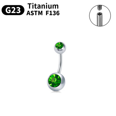 La modă 14G, cu filet intern, inel pentru buric sexy pentru femei G23 Ti6AL4VELI Piercing pentru buric vine cu opal colorat de zircon