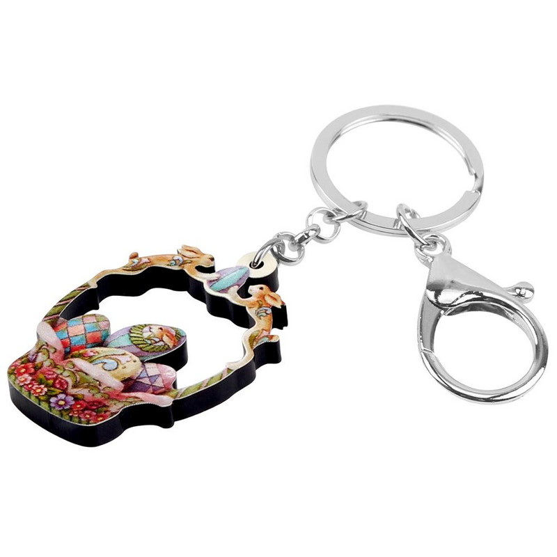 Newei Ouă de Paște acrilice Coș cu flori Breloc Breloc Breloc mare Bijuterii pentru femei Adolescenți Cadouri clasice de festival Accesoriu