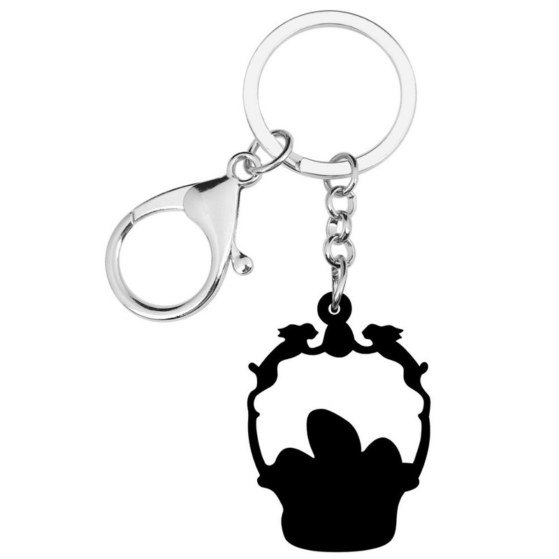 Newei Ouă de Paște acrilice Coș cu flori Breloc Breloc Breloc mare Bijuterii pentru femei Adolescenți Cadouri clasice de festival Accesoriu